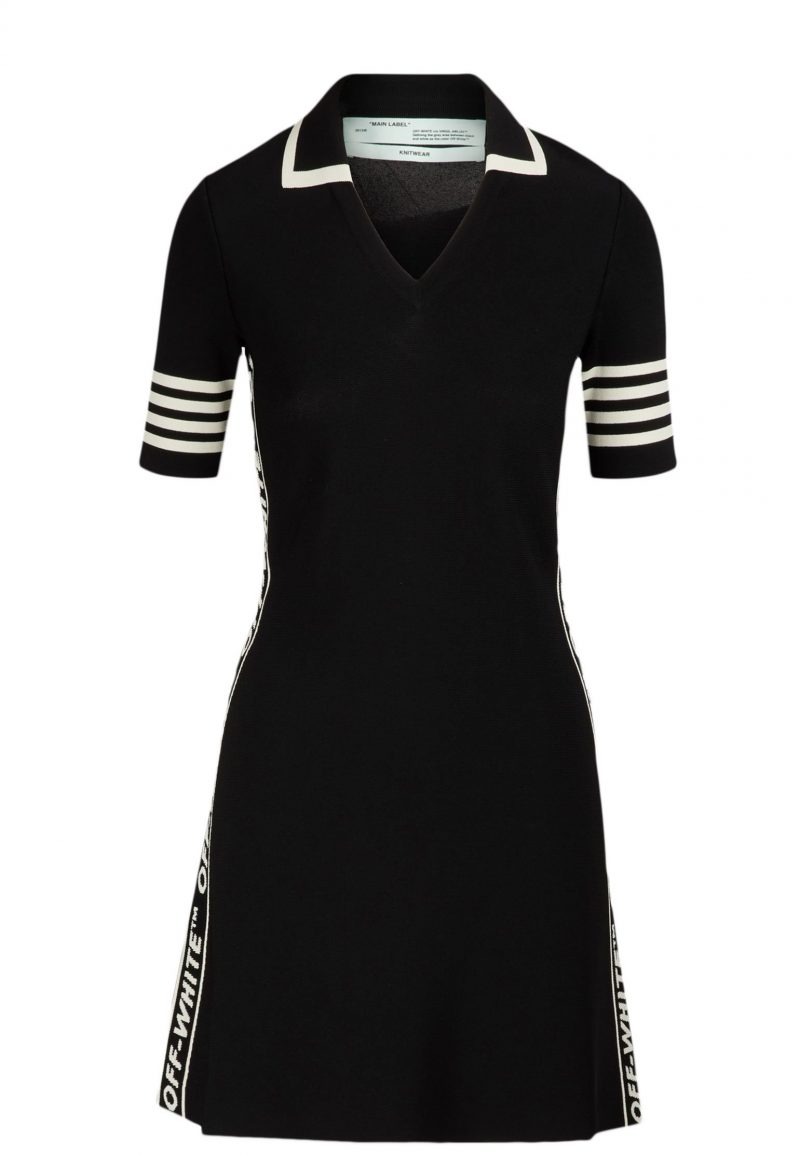 Черное платье OFF-WHITE вискоза