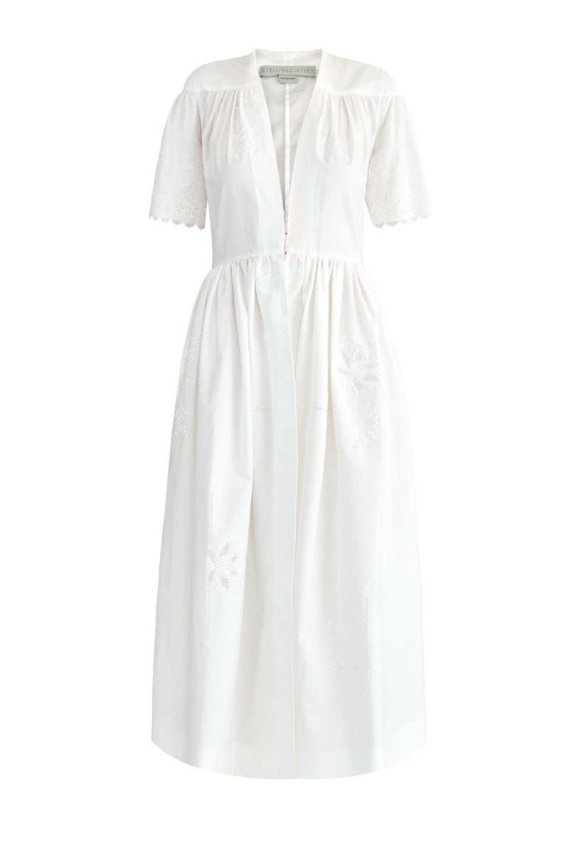 Платье из хлопкового поплина с перфорированной кружевной вышивкой STELLA McCARTNEY SM546733 9065