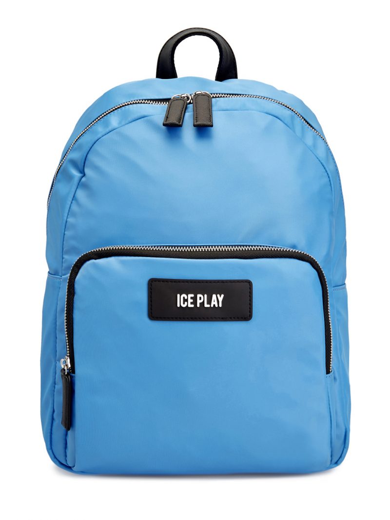 Яркий рюкзак из нейлона с контрастной отделкой ICE PLAY голубой