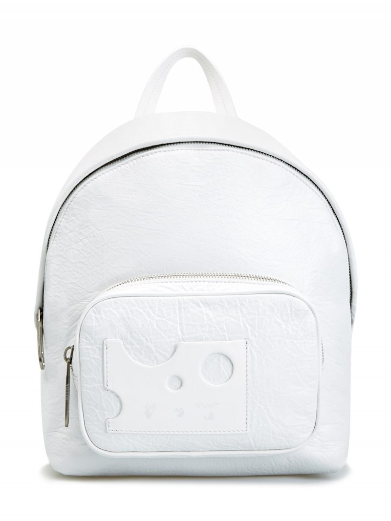 Белый рюкзак из фактурной кожи с логотипом Hands Off OFF-WHITE