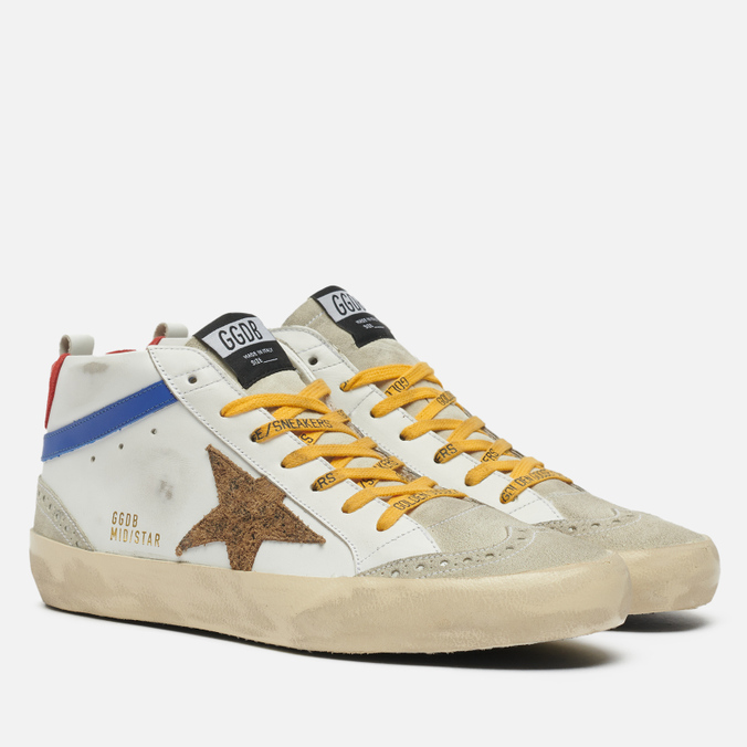 Кроссовки мужские Golden Goose Mid Star leather/Wave Leopard Suede Star GMF00122.F002108.10784