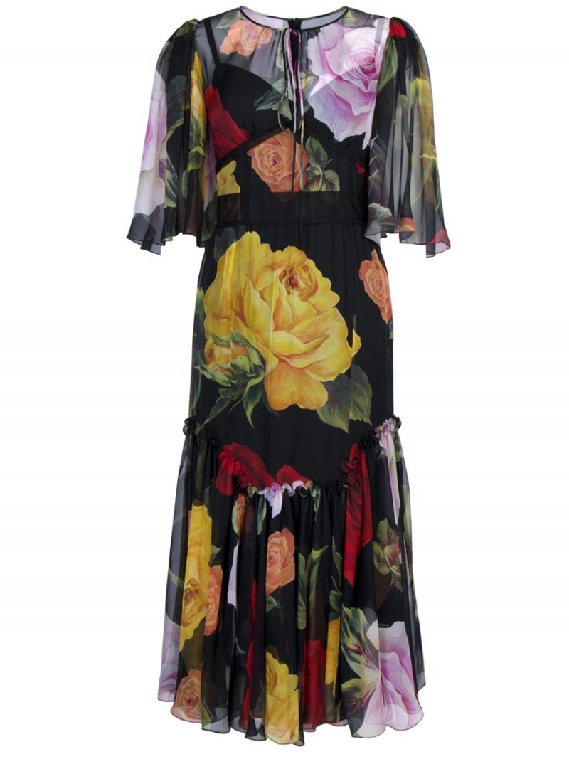 Платье с цветочным принтом DOLCE & GABBANA