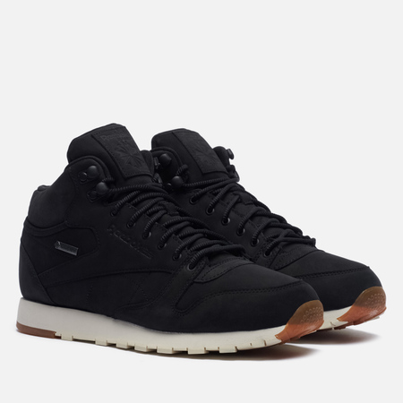 Кроссовки мужские Reebok  KROSSOVKI-REEBOK-CLASSIC-LEATHER-MID-GORE-TEX-THIN-BLACK-PAPER-WHITE-GUM