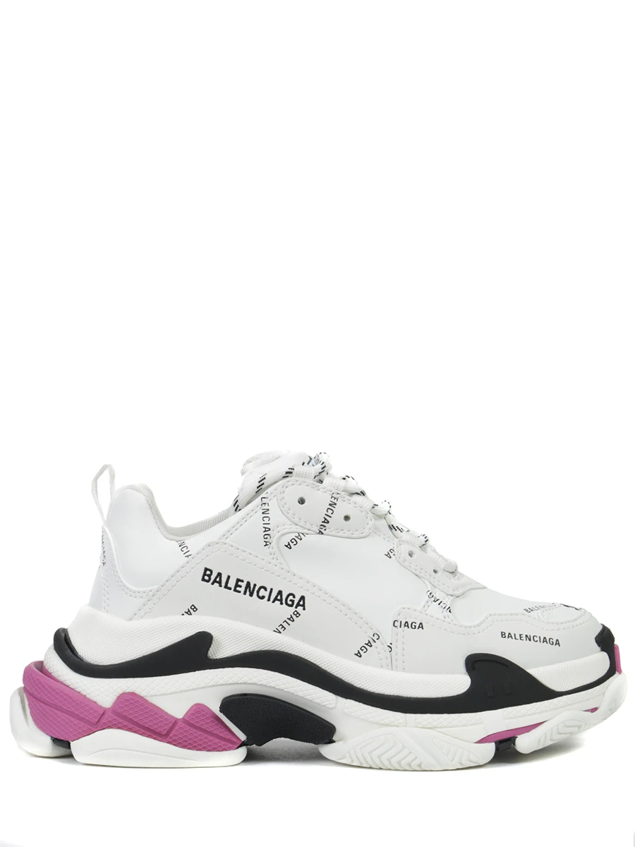 Кроссовки комбинированные Triple S BALENCIAGA женские белые