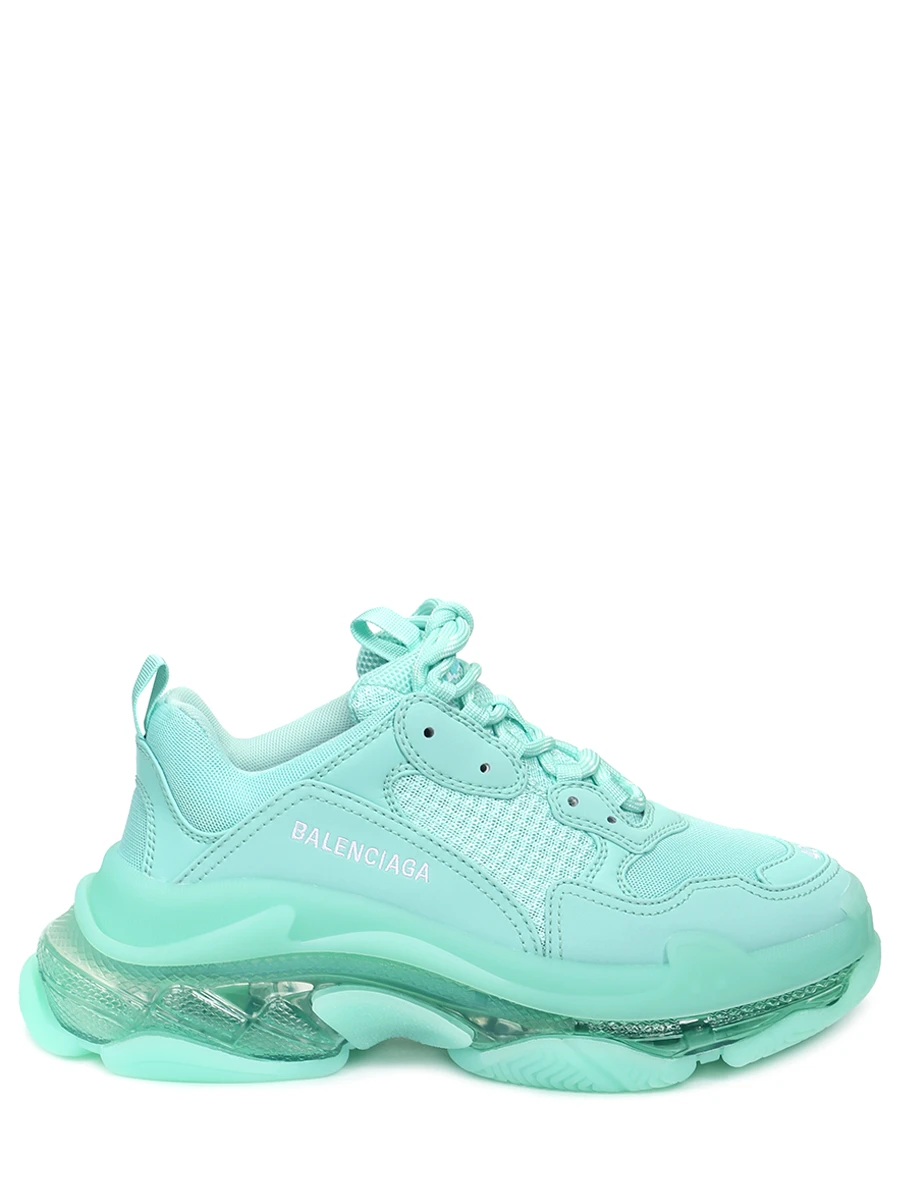 Кроссовки комбинированные Triple S BALENCIAGA женские мятные