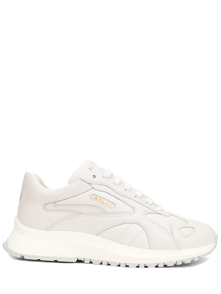 Кроссовки кожаные BALLY женские кремовые
