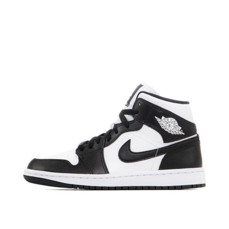 Женские кроссовки Jordan Air Jordan 1 Mid чёрно-белые