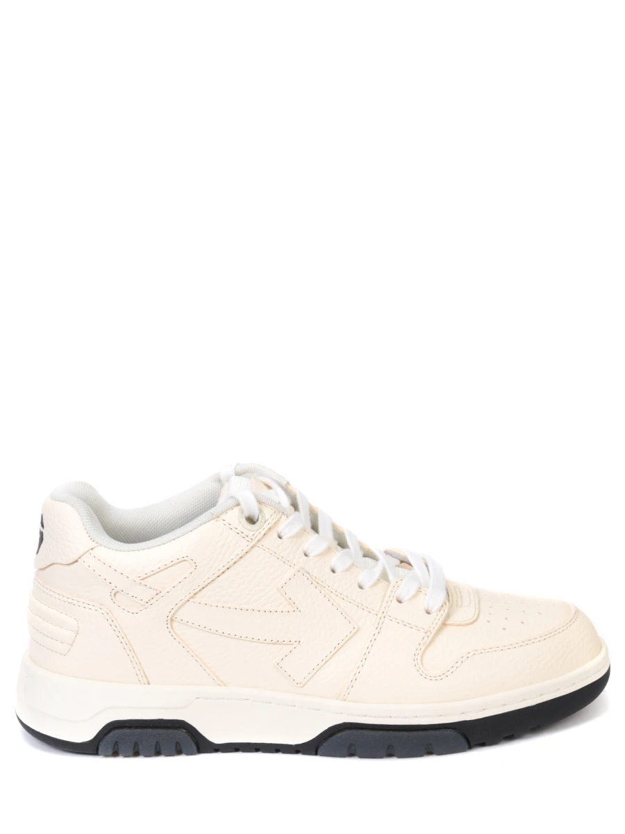 Кроссовки кожаные OFF-WHITE женские кремовые