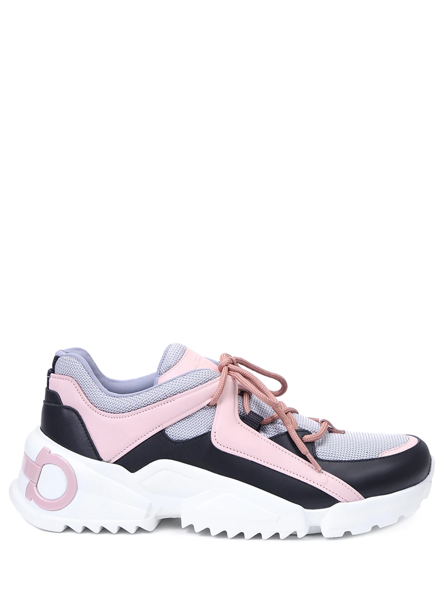 Кроссовки комбинированные S.FERRAGAMO женские белые