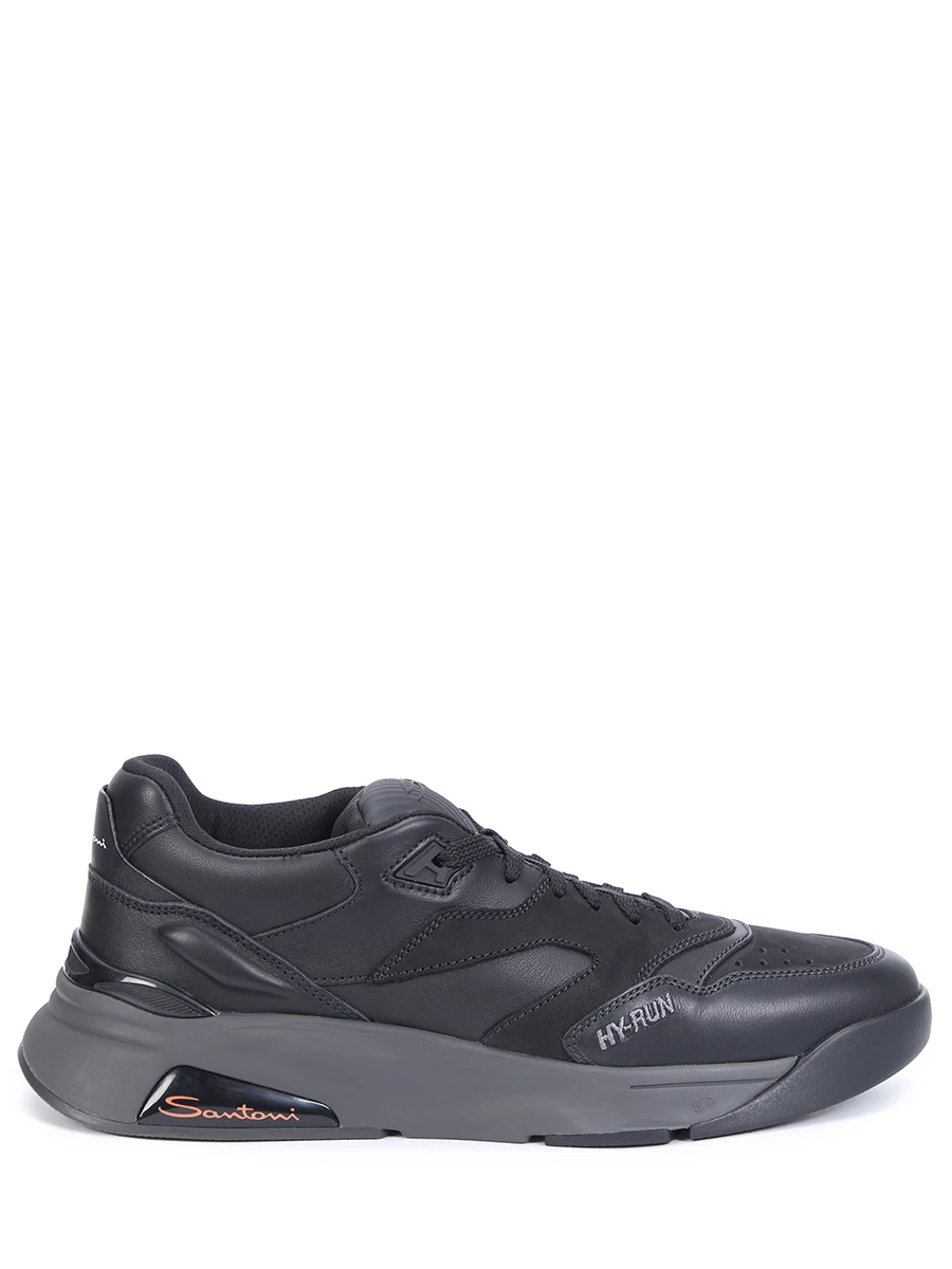 Кроссовки кожаные Hy-Run SANTONI мужские чёрные