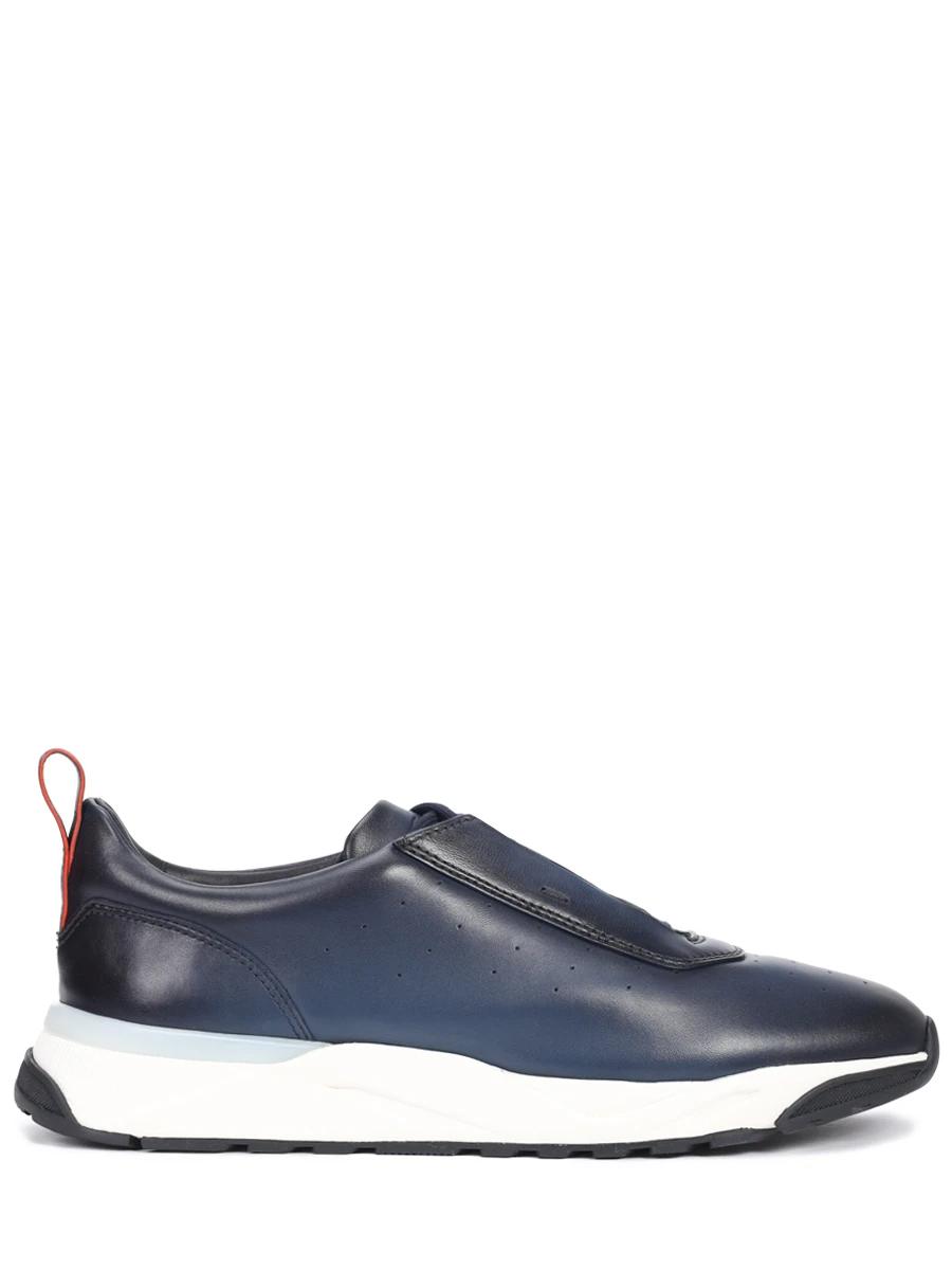 Кроссовки кожаные SANTONI мужские синие