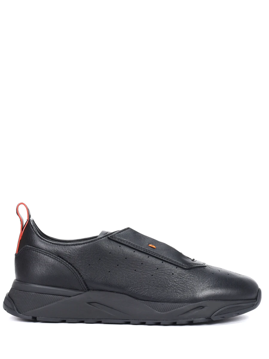 Кроссовки кожаные на меху SANTONI мужские чёрные
