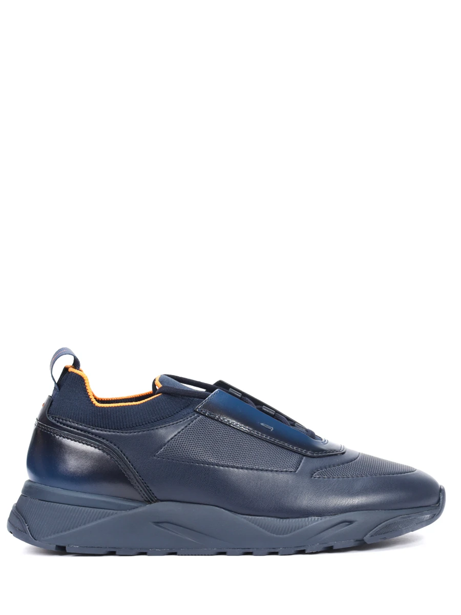 Кроссовки кожаные SANTONI мужские синие