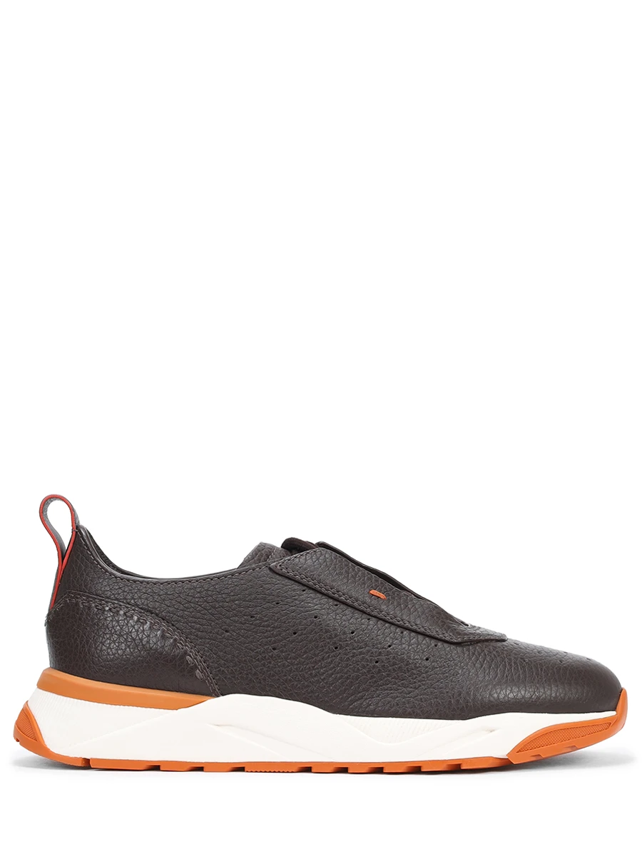 Кроссовки кожаные SANTONI мужские коричневые