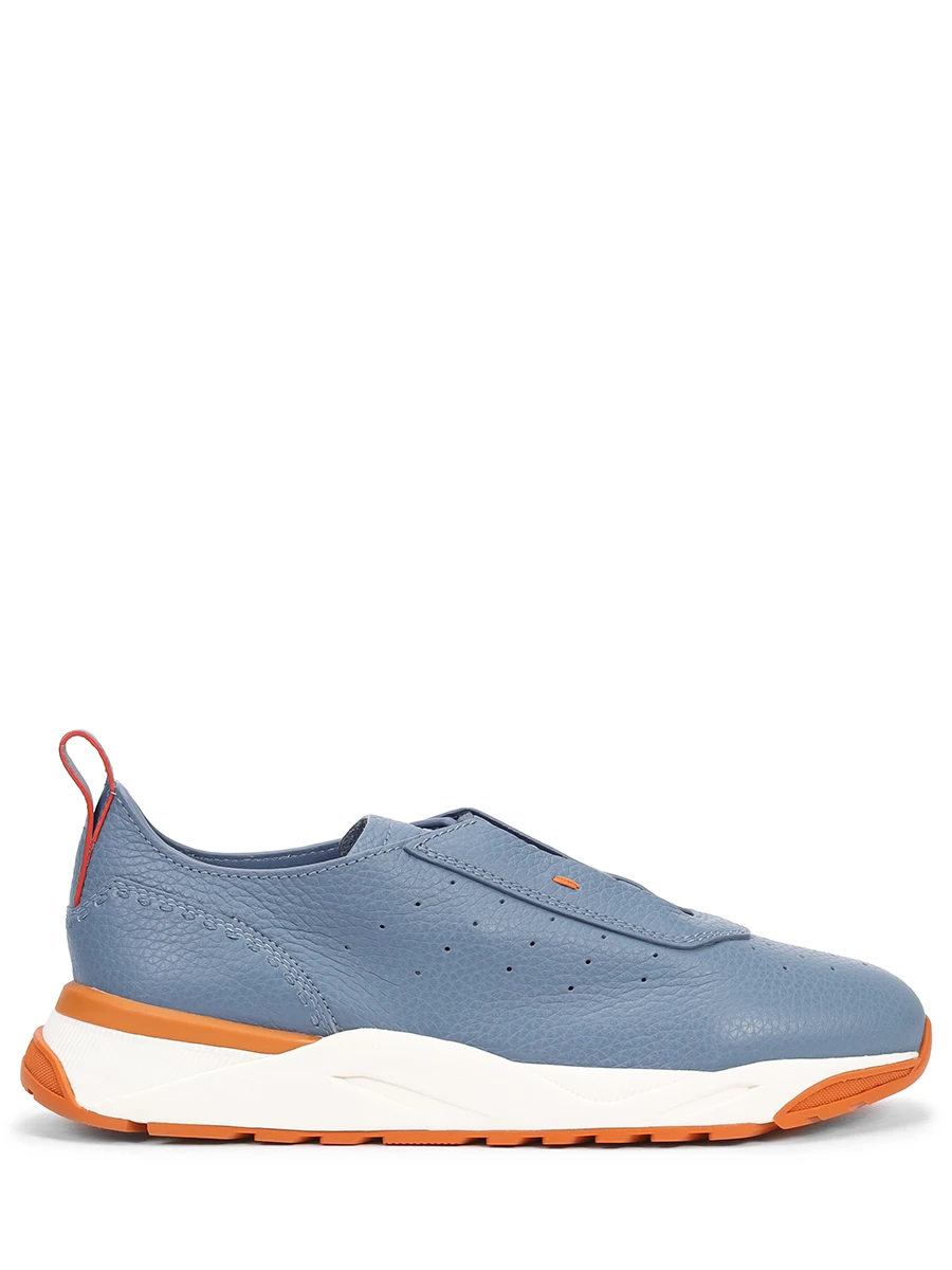 Кроссовки кожаные SANTONI мужские синие