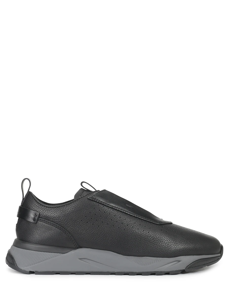 Кроссовки кожаные на меху SANTONI мужские чёрные